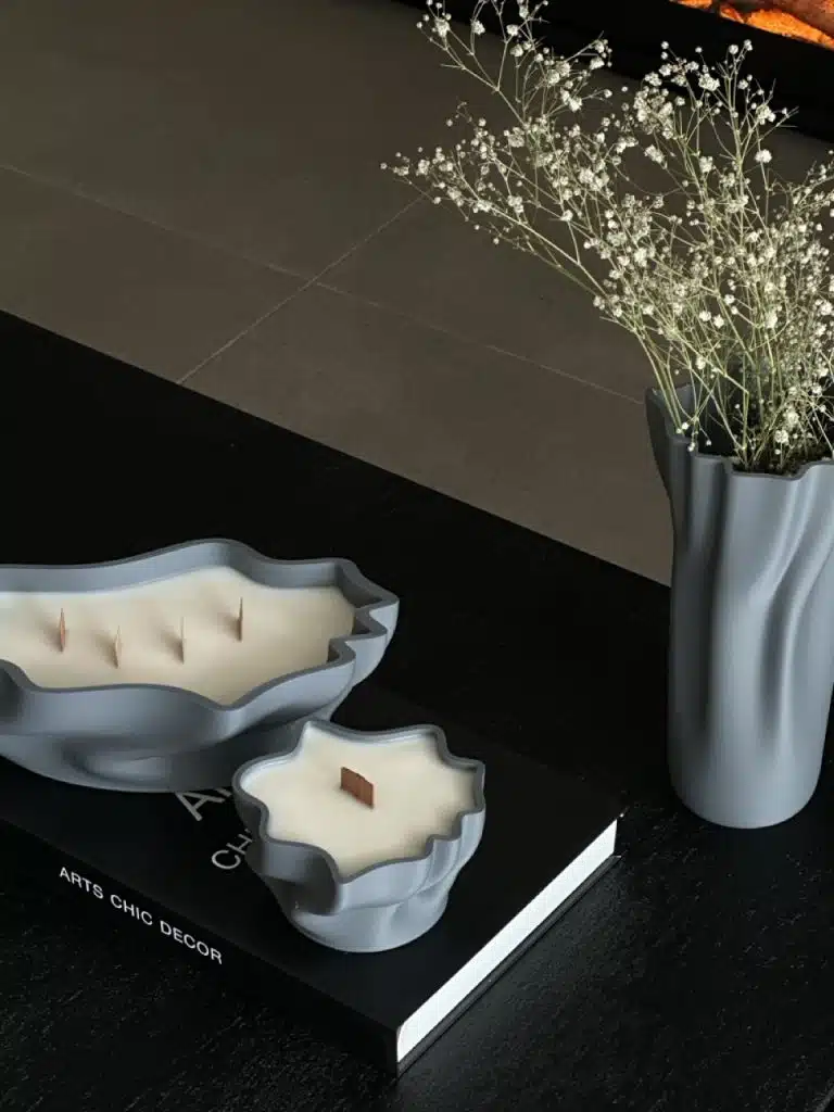 סט אפור נרות